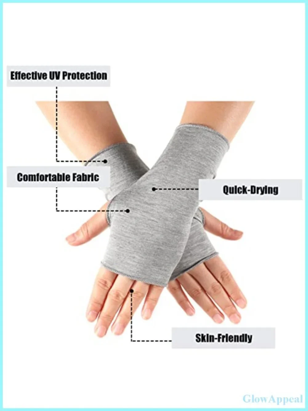 8 Pairs UV Protection Fingerless Driving Gloves for Women - Modal